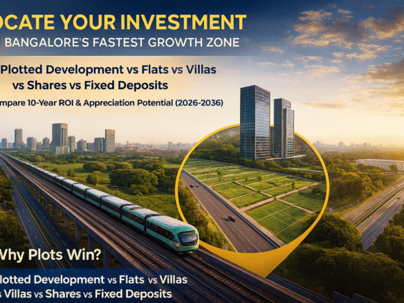 Plotted development in North Bangalore near Airport and IVC Road showing modern infrastructure, greenery, and high-growth real estate corridor.